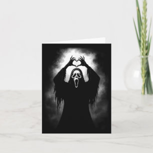 Scary Face Horror Creepy Ghost Heart Hands Hallowe Card