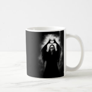 Scary Face Horror Creepy Ghost Heart Hands Hallowe Coffee Mug