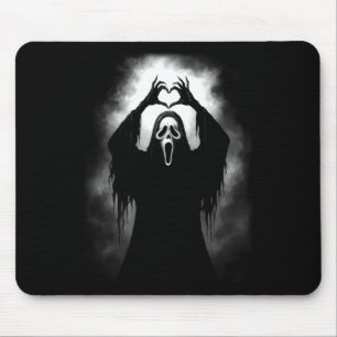 Scary Face Horror Creepy Ghost Heart Hands Hallowe Mouse Pad