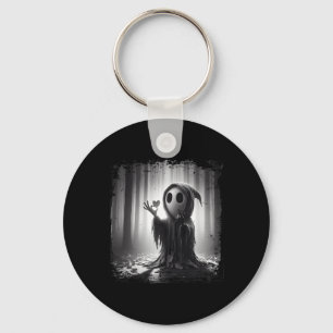 Scary Face Horror Poster Halloween Ghost Heart Sha Keychain