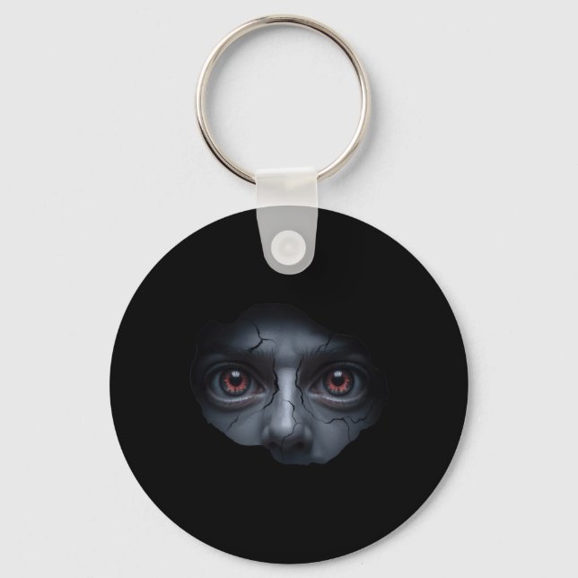 Scary Face Peeking – Funny Stomach Illusion Horror Keychain (Front)