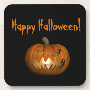 Scary Face Pumpkin Drink Coaster