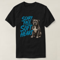Scary Face Soft Heart Funny Pitbull Vintage Dog Hu