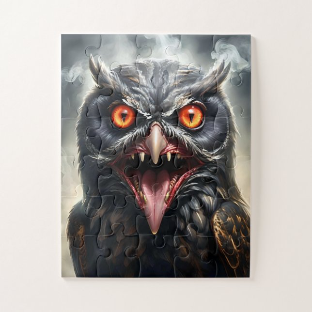 Scary Fanged Vampire Owl, Jigsaw Puzzle (Vertical)