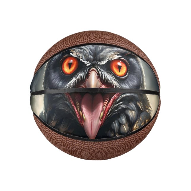 Scary Fanged Vampire Owl, Mini Basketball (Front)