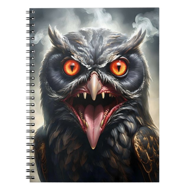 Scary Fanged Vampire Owl, Notebook (Front)