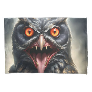 Scary Fanged Vampire Owl, Pillowcase