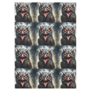 Scary Fanged Vampire Owl, Tablecloth