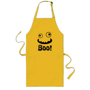 Scary Fanny Face Boo Halloween Long Apron