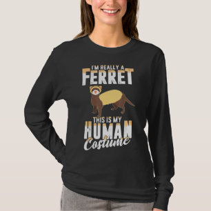 Scary Ferret Human Costume Halloween Women Men T-Shirt