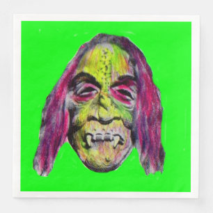 scary fiendish horror monster portrait napkin