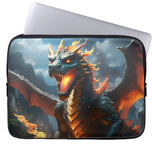 Scary Fire Breathing Dragon, Laptop Sleeve