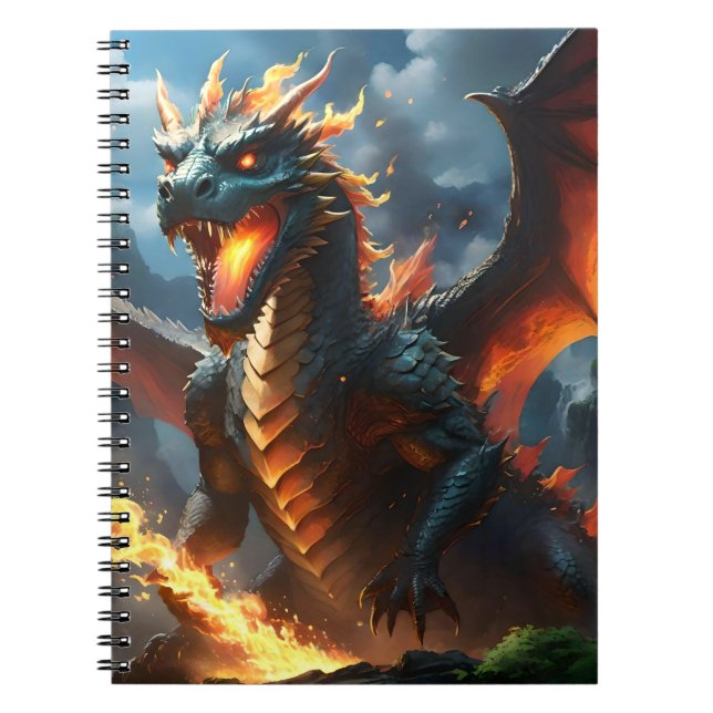Scary Fire Breathing Dragon, Notebook (Front)