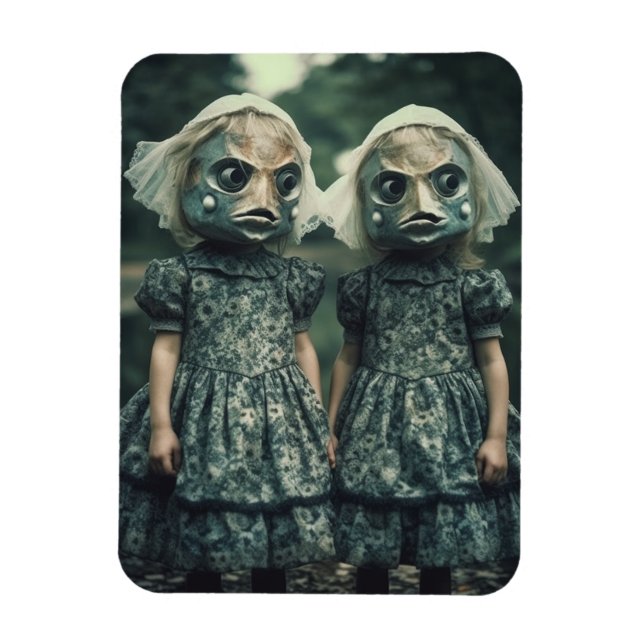Scary Fish Twins Horror Movie Fans Magnet (Vertical)