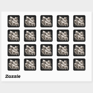 Scary Floating Phantom Ghost Diamond Shape Gift Square Sticker
