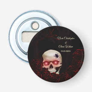 Scary floral dark moody gothic skull halloween bottle opener