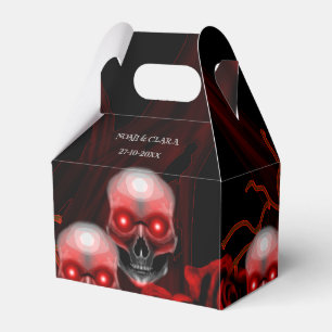Scary floral dark moody gothic skull halloween favor box