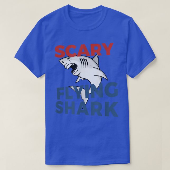 Scary Flying Shark  T-Shirt (Design Front)