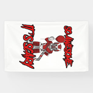 Scary Funny Halloween Clown Hockey Goalie Banner