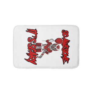 Scary Funny Halloween Clown Hockey Goalie Bath Mat
