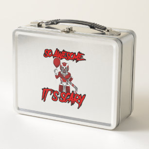 Scary Funny Halloween Clown Hockey Goalie Metal Lunch Box