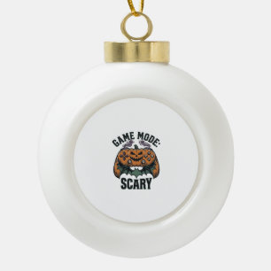 Scary Gamer Shirt Vintage Halloween Controller Art Ceramic Ball Christmas Ornament