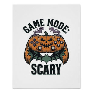 Scary Gamer Shirt Vintage Halloween Controller Art Poster