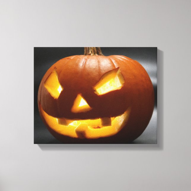 Scary Gap Tooth Halloween pumpkin Canvas Print (Front)