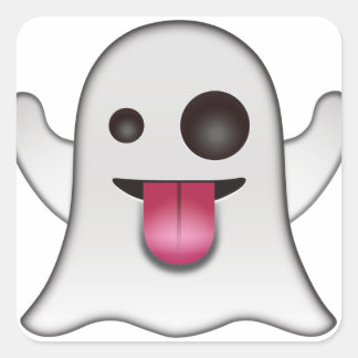 Scary Ghost Emoji Cool Fun Square Sticker