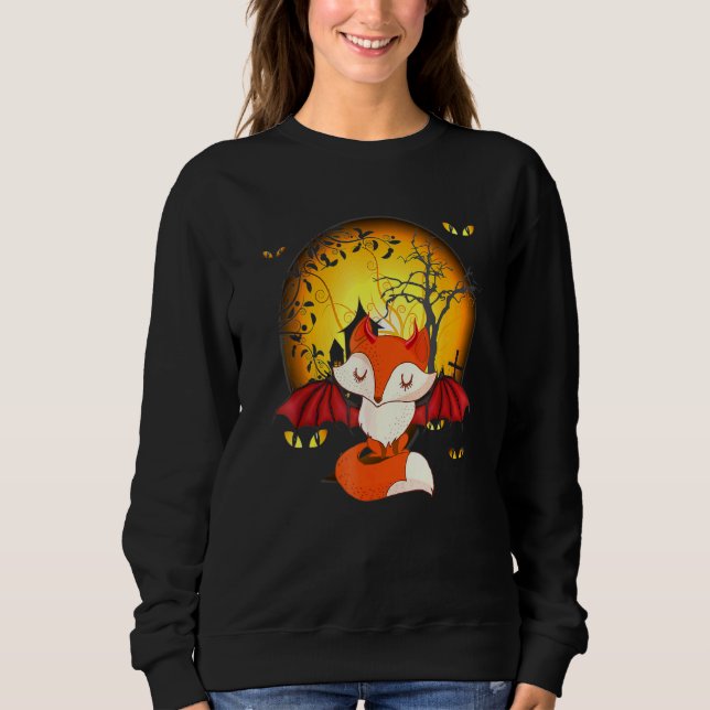 Scary Ghost Fox Horror - Spooky Night Sweatshirt (Front)