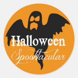 Scary Ghost Halloween Spooktacular Classic Round Sticker
