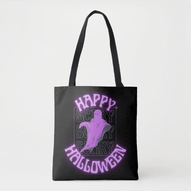 Scary Ghost Happy Hallowen Tote Bag (Front)