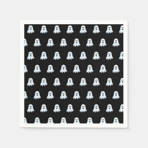 Scary Ghost Pattern black and white  Napkin
