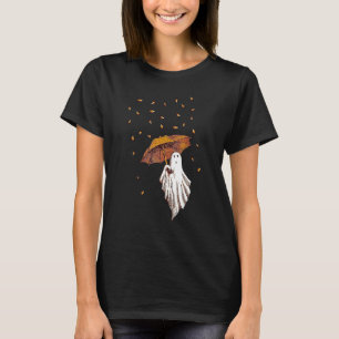 Scary Ghost With Umbrella Ghost Holding Umbrella T-Shirt