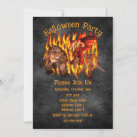 Scary Goblin Creatures Fiery Flames Halloween