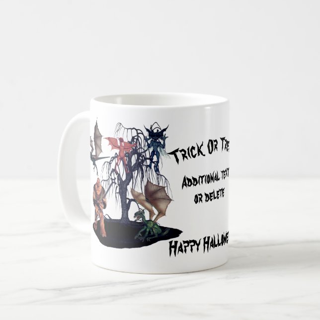 Scary Goblins Monsters Halloween Personalized Coffee Mug (Front Left)