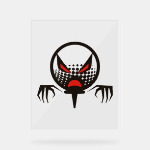 Scary Golf Halloween group graveyard Acrylic Sign
