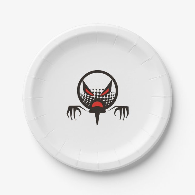 Scary Golf Halloween group graveyard Paper Plate (Front)