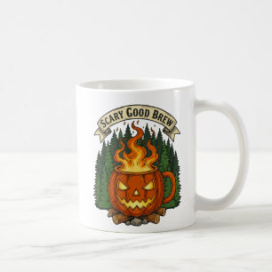 Scary Good Brew Pumpkin Mug Halloween Design
