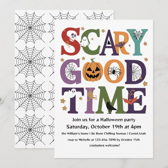 Scary Good Time Halloween Party Invitation (Front/Back)