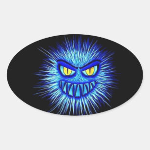 Scary Gory Ghoulish Halloween Illustration Oval Sticker