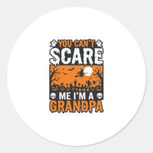 Scary Grandpa Vintage Halloween Shirt Design_1 Classic Round Sticker