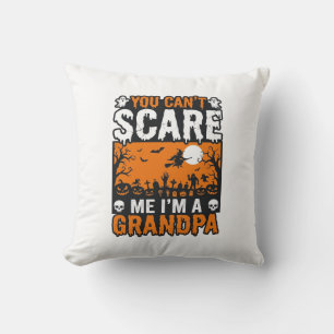 Scary Grandpa Vintage Halloween Shirt Design_1 Throw Pillow
