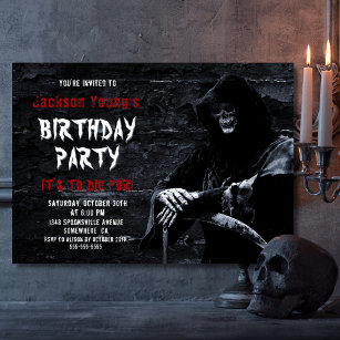 Scary Grim Reaper Any Age Birthday Party Invitation