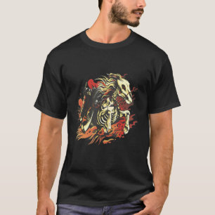Scary Grim Reaper Riding Ghost Horse Halloween T-Shirt