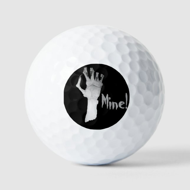 Scary gruesome gnarled monsters hand  golf balls (Front)
