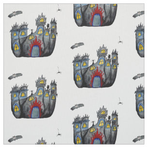 Scary Halloween Castle fabric