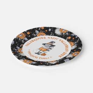 Scary halloween Character illustration Paper Plate