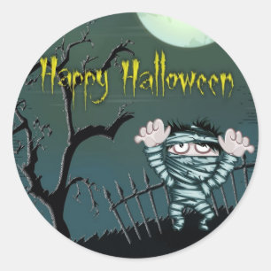 Scary Halloween Classic Round Sticker