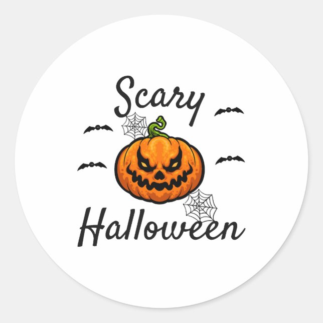Scary Halloween         Classic Round Sticker (Front)